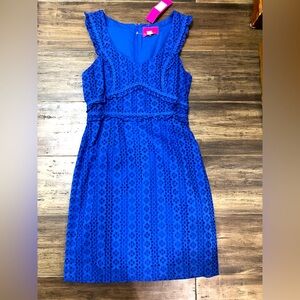 BNWT Lilly Pulitzer Kaylee shift sleeveless lapis lazuli blue eyelet dress sz 6